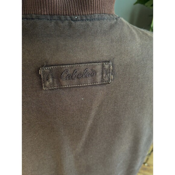 Vintage Distressed Cabela’s RoughNeck Canvas Insulated Quilted Line Brown Vest - Picture 6 of 7